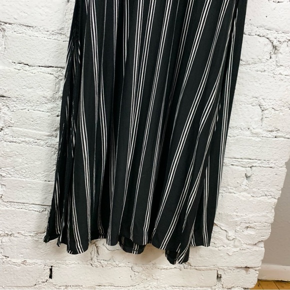 Loft Beach Black Striped Sleeveless Waist Tie Maxi Dress Medium - Picture 5 of 11